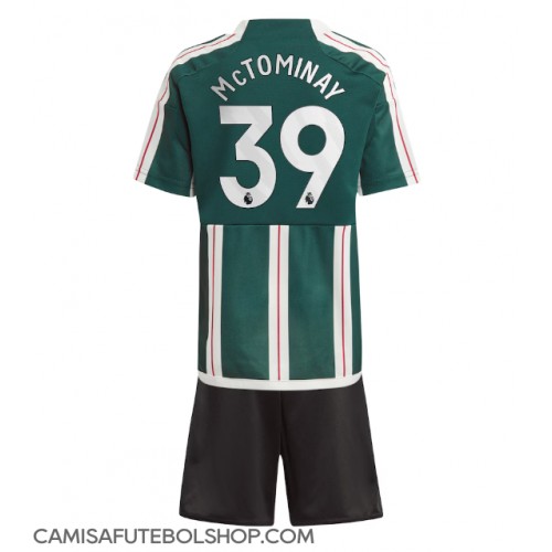 Camisa de time de futebol Manchester United Scott McTominay #39 Replicas 2º Equipamento Infantil 2023-24 Manga Curta (+ Calças curtas)